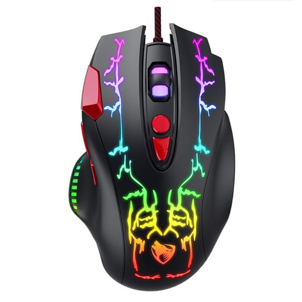 

illuminated gaming mouse usb wired pc 6400dpi ergonomic mechanical for gamers lapmac/windows mice