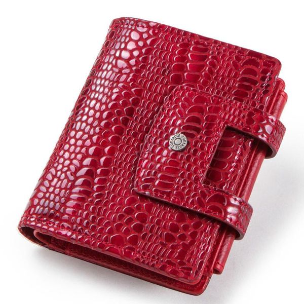 

wallets fashion buckle genuine leather ladies wallet multi-functional suede tri-fold short cow, Red;black