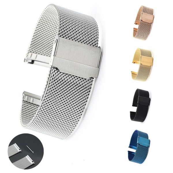 

watch bands replacement band compatible strap 12mm-24mm, bracelet metal buckle, Black;brown