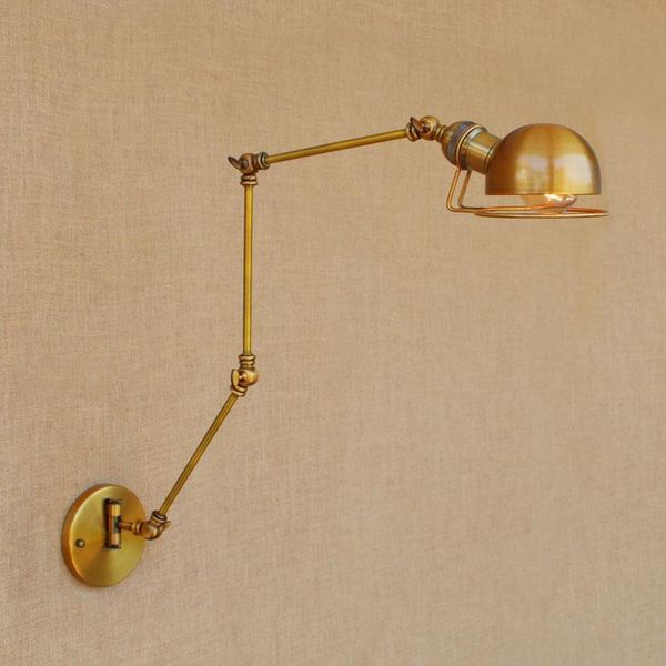 Gold Kupfer Retro Vintage Wandleuchte Verstellbare lange Armleuchten Edison Loft Stil Industrielle Wandlampen Applikation LED-Lampen