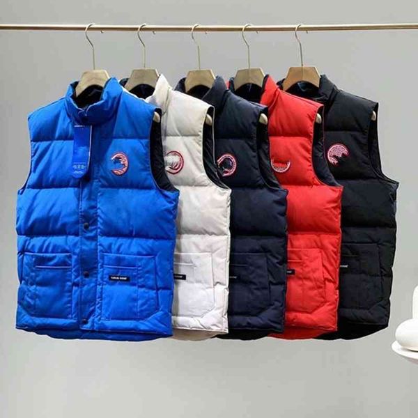 

21 winter new goose family men's and women's lovers' down stand collar vest leisure white duck warm, Black