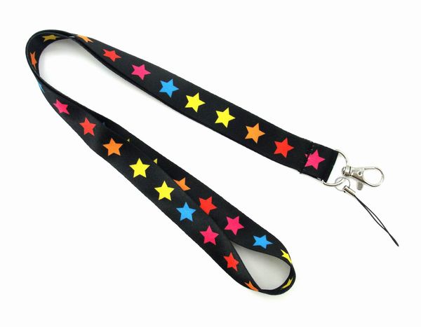 New 20pcs Keychains desenho animado de cinco pontas de identificação estrela do lançador de cartões de identificação de cartões de chaves de chave de chave para celular para celular KeyChainSwift Keychains