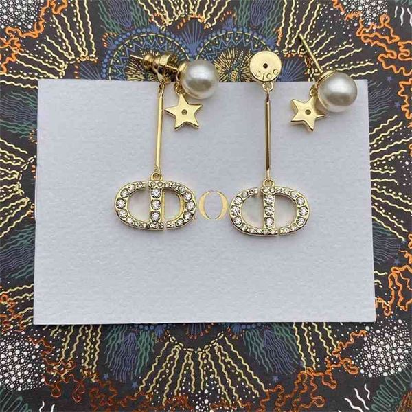 

70% off outlet online 2021 new pearl net red same star tassel wind earrings, Silver