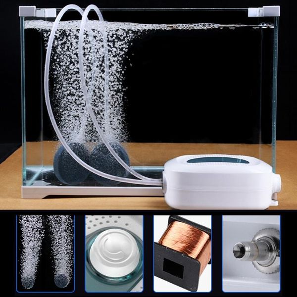 

air pumps & accessories aquarium pump 2.5w/6w/8w/12w ultra-quiet fish tank bubbler with 4 outlets adjustable output oxygen aerator