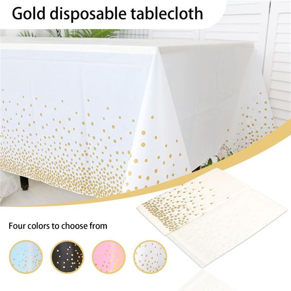 

disposable table covers gold plastic party festival birthday wedding tablecloth set catering meal tableware home decor