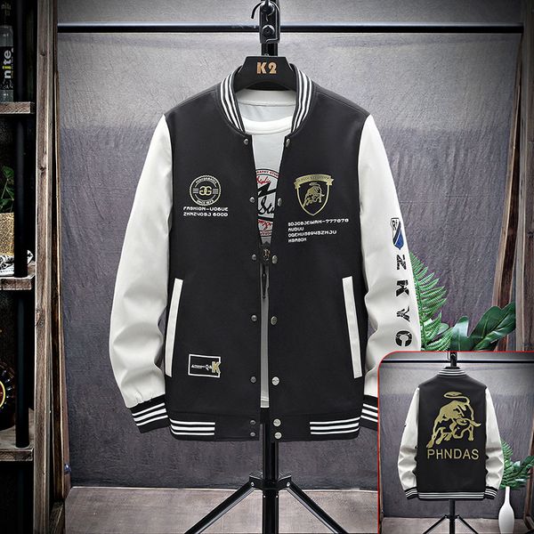 

jackets american brand ins baseball suit men's spring and autumn style splicing versatile loose et national fashion casual coat, Black;brown