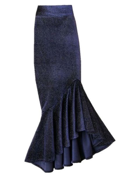 

skirts autumn winter european vintage ladies sequined long women fish tail mermaid trumpet, Black