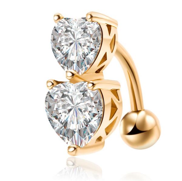 

2022 new navel piercing belly ring belly button rings barbell bar zircon dangling party round for woman body jewelry, Silver