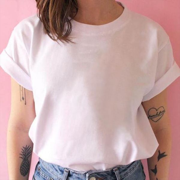 

white short sleeved harajuku womens o neck summer
