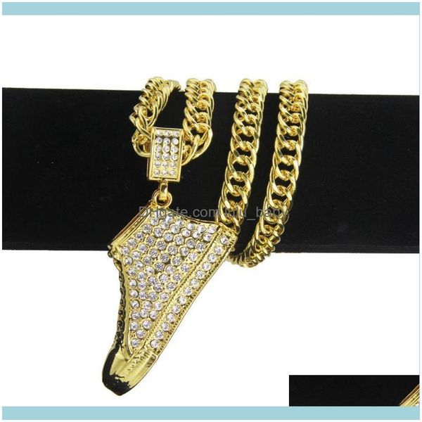 

pendant pendants jewelrypendant necklaces luxurious crystal zircon shoe shape & for women men hip hop gold color fashion chain jewelry colli, Silver