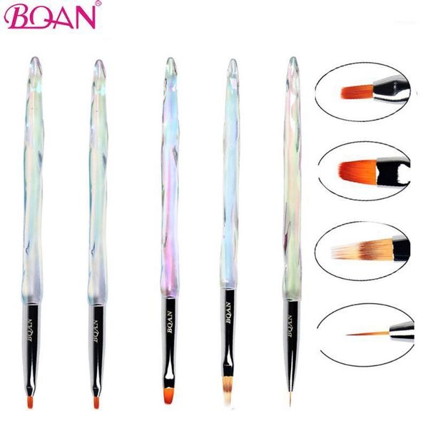 

1 pcs transparent nail brush art line painting brushes uv gel crystal acrylic liner drawing pen manicure tools1, Yellow