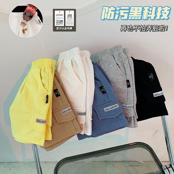 

shorts children's wear boys' summer baby solid color pocket comfortable casual antifouling pants, Black