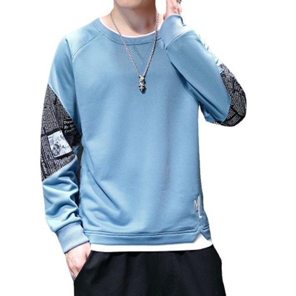 

men's hoodies & sweatshirts the spring and autumn period 2021 long fleece collar leisure t-shirt fashion, Black