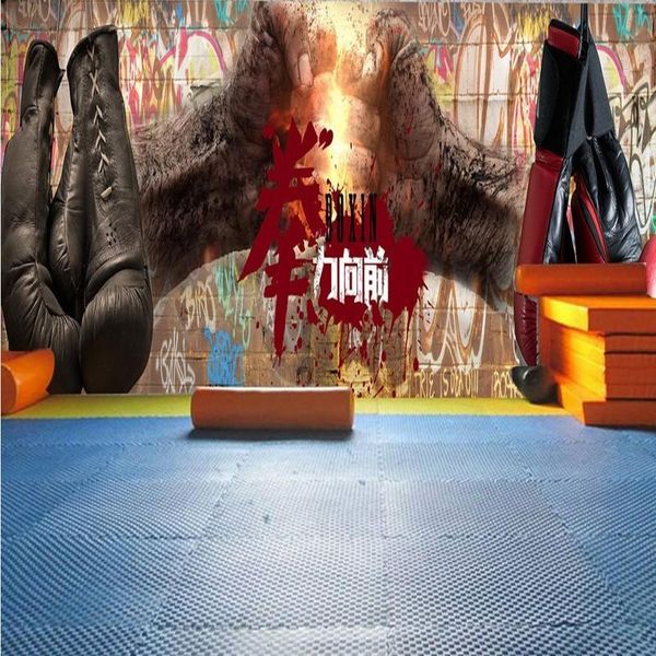 

wallpapers drop wallpaper 3d taekwondo gymnasium boxing decoration wushu hall background wall custom hd mural