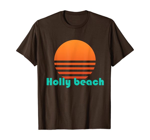 

holly beach louisiana retro sunset tee shirt, White;black