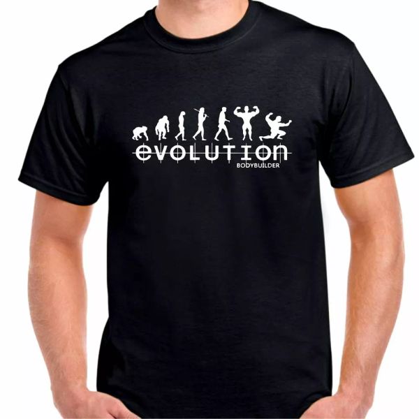 

body builder evolution muscles big strong huge evolve t shirt, White;black
