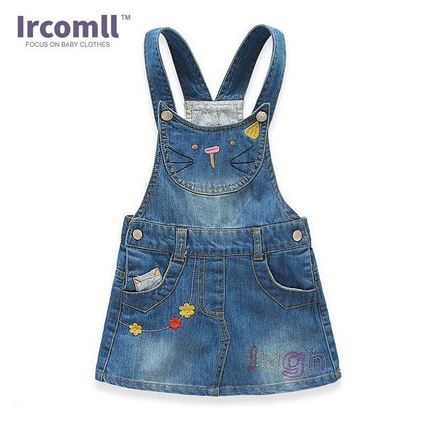 

skirts 2021 girls jeans skirt girl suspender casual a-line cute cats denims overalls 2-8year denim clothes