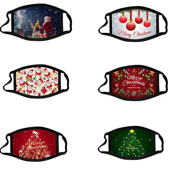 

custom logo christmas santa claus elk printed cotton mask