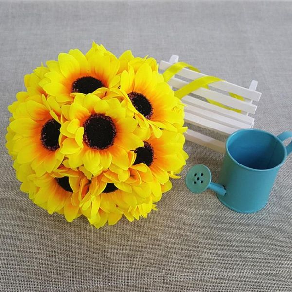

decorative flowers & wreaths artificial sunflowers pretty kissing ball bouquet wedding party ceremony centerpiece decorations po props