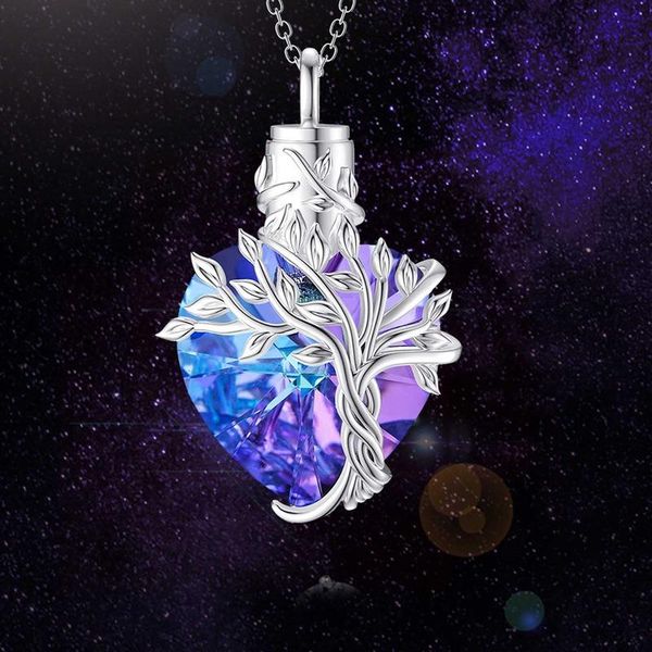 

pendant necklaces tree of life cremation urn necklace for ashes memorial jewelry pet/human, Silver