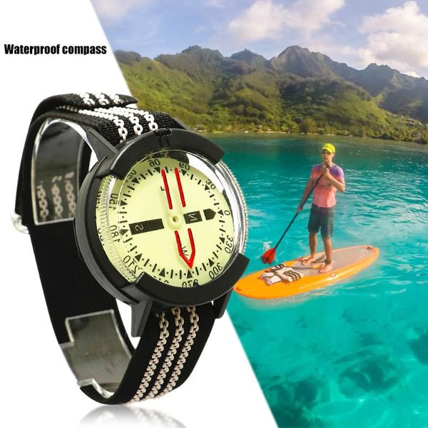 

camping boating orienteering map 50m waterproof diving compass underwater caving hiking fluorescent watch outdoor gadgets