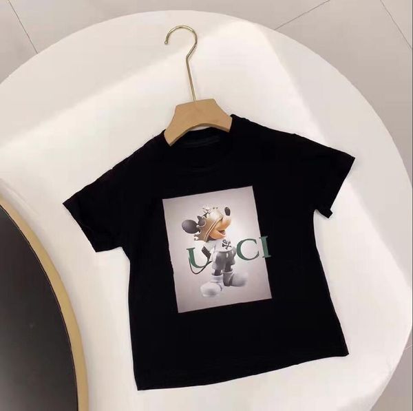 Rato de desenho animado para bebê Roupas de grife Camisetas Moda Meninas Meninos Blusas de manga curta Grandes Crianças Versáteis INS Carta Verão Crianças Estilo Simples Camisetas tamanho 100cm-160cm