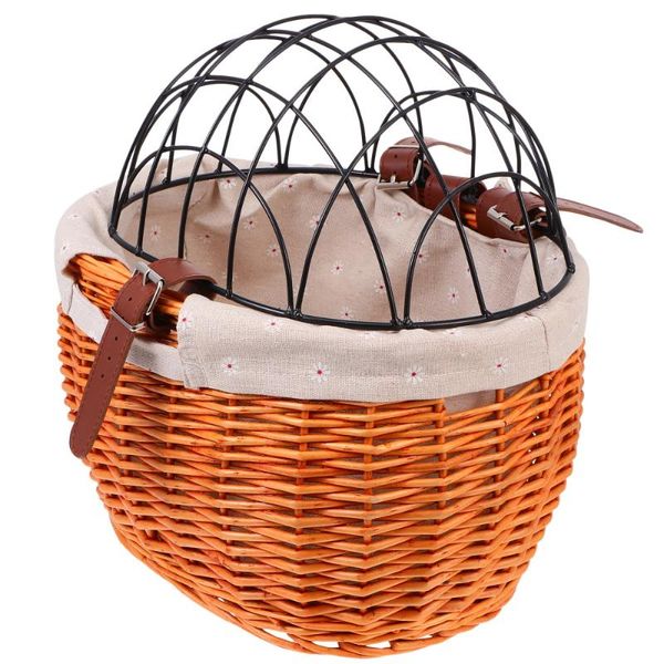 

storage baskets 1pc practical bike basket wicker woven shopping cat dog