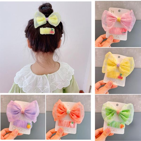 

hair accessories 10set/lot colorful chiffon big bow clips for girls sweet hairpins barrette headwear fashion kids, Slivery;white