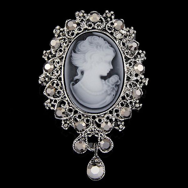 

pins, brooches lady vintage cameo victorian style wedding party women pendant brooch pin 875b, Gray