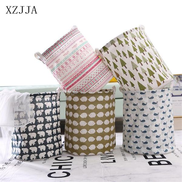 

storage baskets xzjja foldable waterproof laundry basket large portable cotton linen clothes toys home sundries organizer