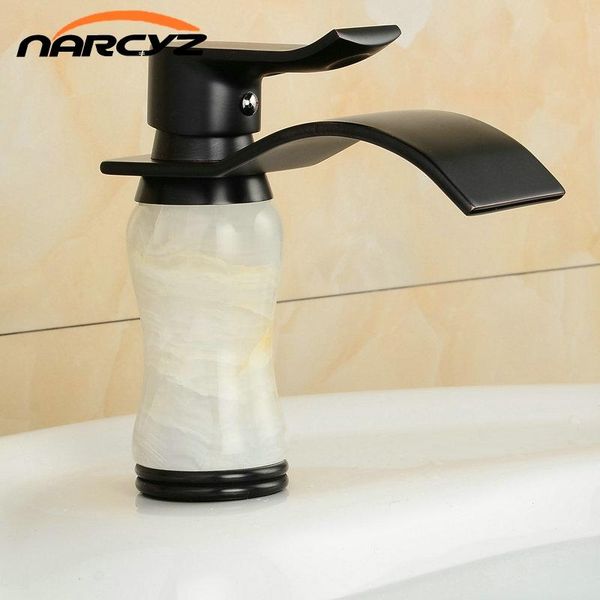 

bathroom sink faucets black brass material basin mixer tapswith white marble stone faucet deck mounted tap b101