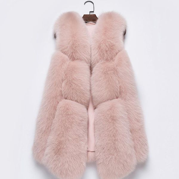 

women's fur & faux real vest 100% natural jacket 2021 style stylish coat, Black