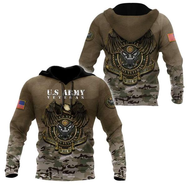 

men's hoodies & sweatshirts veteran 3d print spring autumn fashion casual hoodie streetwear harajuku zip 5xl oversized pullover ropa, Black