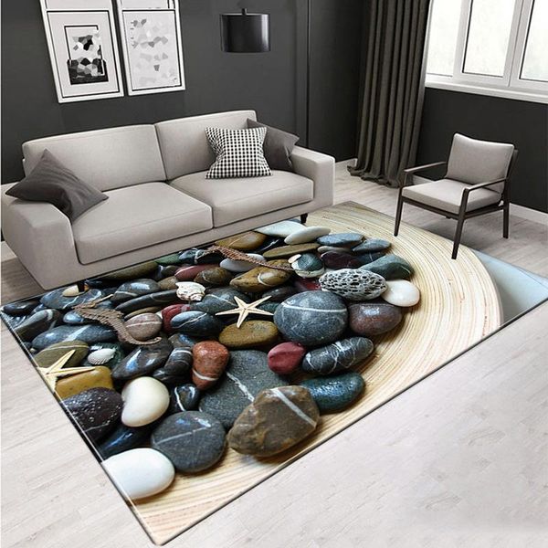 

color stone pattern 3d-printed carpet european-style garden guest hall tea table bedroom covered with non-slip mats carpets