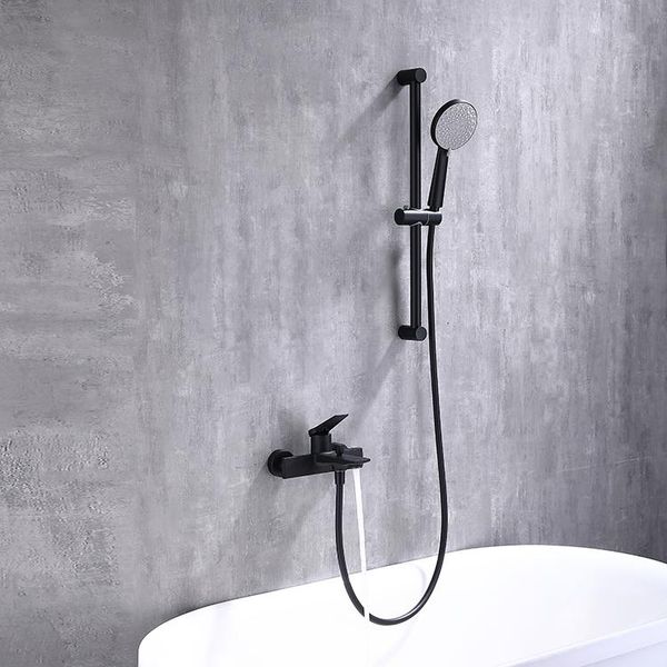 

brass bathroom shower mixer faucet complete set 2 function bathtub with slide bar 4 inch head sets