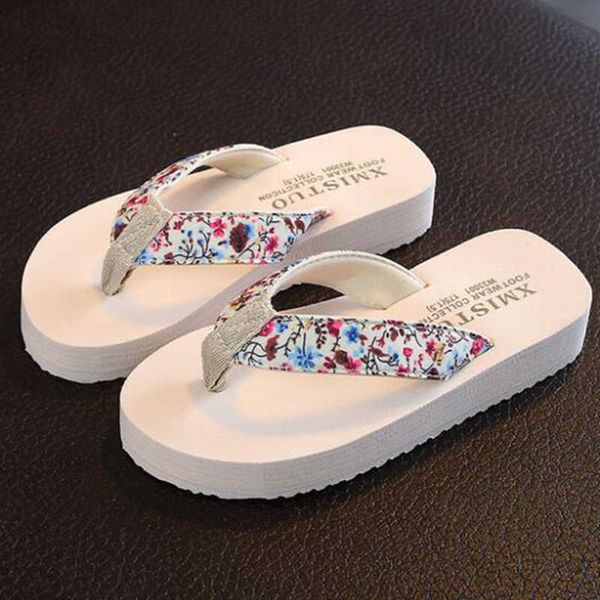 Mädchen Hausschuhe Kinder Floral Strand Flip Flops Mode Lässige Sandale Home Schuhe Sommer Komfortable Kinder S513 210712