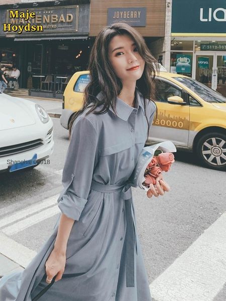 

casual dresses maje hoydsn's french over the knee dress in summer 2021, Black;gray