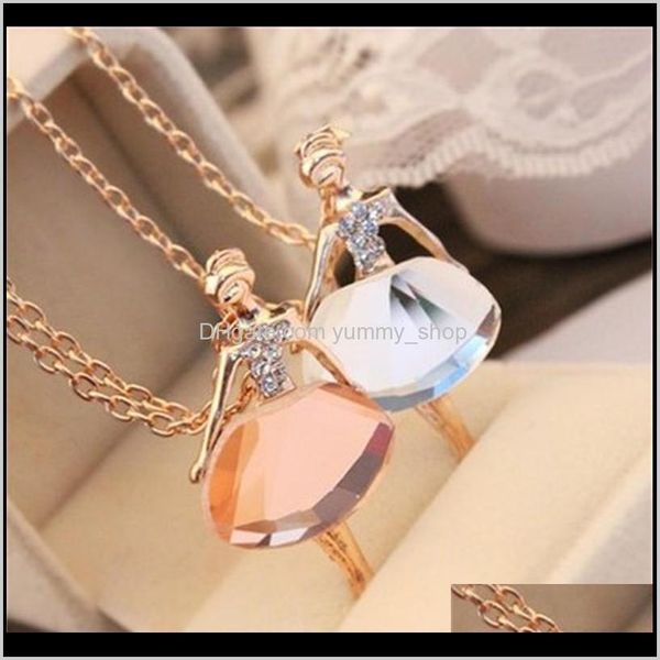 

crystal neclaces ballet dancer long sweater gold color metal chain jewelry gift qarzm necklaces 7vahe, Silver