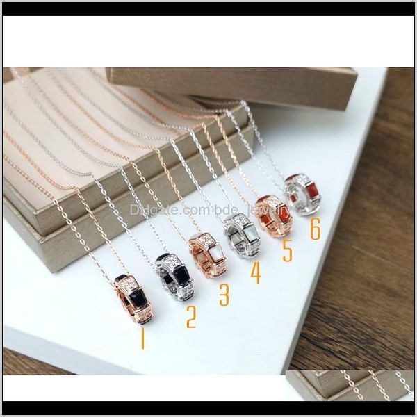 

necklaces & pendants jewelry large ring snake pattern black agate necklace gold pendant fashion designer brand jewelry for women with drop d, Silver