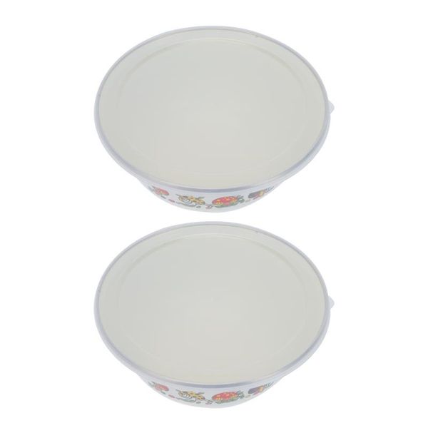 

bowls 2 sets vintage style bowl container serving enamel noodle