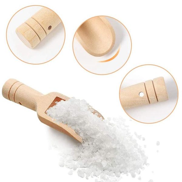 

spoons wooden 50pc mini bath salt candy washing powder spice 3-inch