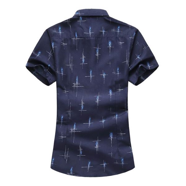 

men's casual shirts luren 2021 summer shirt fashion print slim short sleeve hawaiian brand clothing plus size 5xl 6xl 7xl, White;black