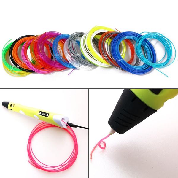 

refills 1pc 5m/10m color random 3d printing drawing pen crafting modeling abs/pla filaments arts printer tool, Black;red