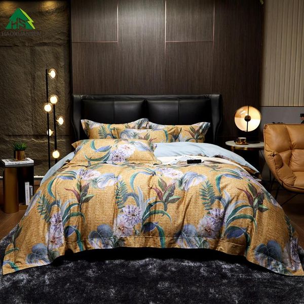 

bedding sets summer flowers design long-staple cotton sanding thickening duvet cover pillowcase bed sheet linen 3.9kg/4.2kg