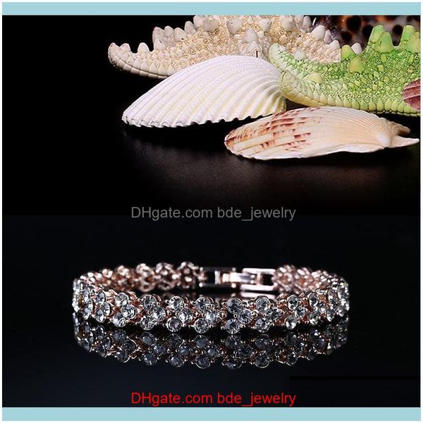 

charm jewelrycharm bracelets fashion crystal bracelet chain bling bangle for women jewelry gift drop delivery 2021 9d7qq, Golden;silver