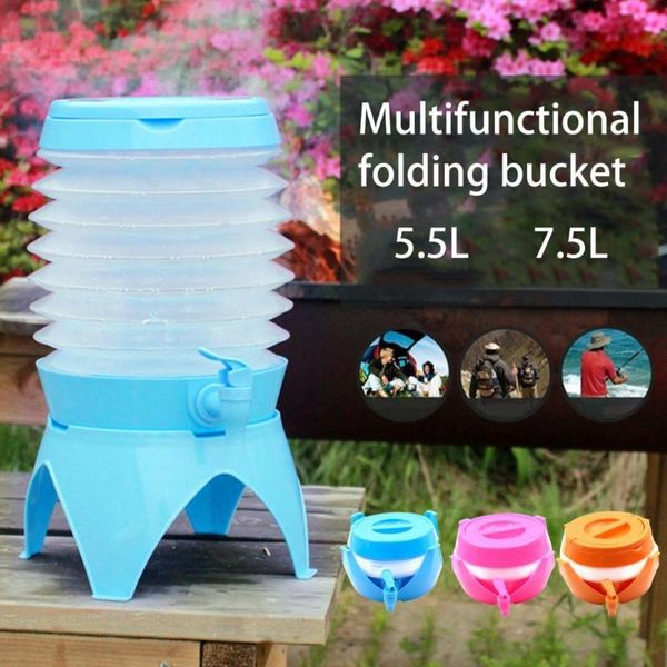 

hydration packs 5.5l/7.5l retractable folding bucket ultralight camping water storage dispenser for picnic suitable outdoor