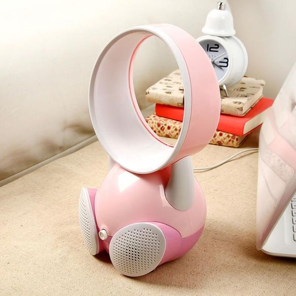 

cartoon bladeless quiet mini fan portable deskair coolers usb charging smart personal cooling tool for summer retailsale electric fans