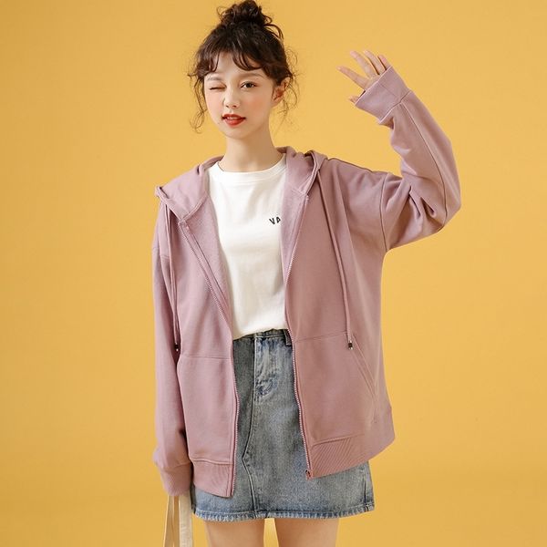 

associated hat, sweater, women's coat, spring and autumn clothes, korean version, student loose 2020 new thin style ins, Black