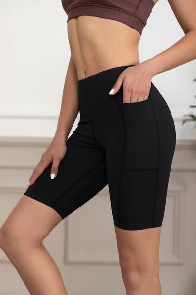 

Number L3011#66 Light board exercise, tight fitness, women yoga 5 '7 points shorts, trousers latest clothing 20, 21, 22 quality products, Black