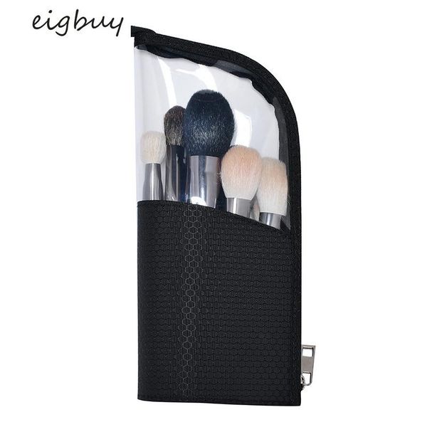 

[sh]makeup bag pouch cosmetic stand-up brush holder travel organizer half transparent portable fashion waterproof multifunction bags & cases